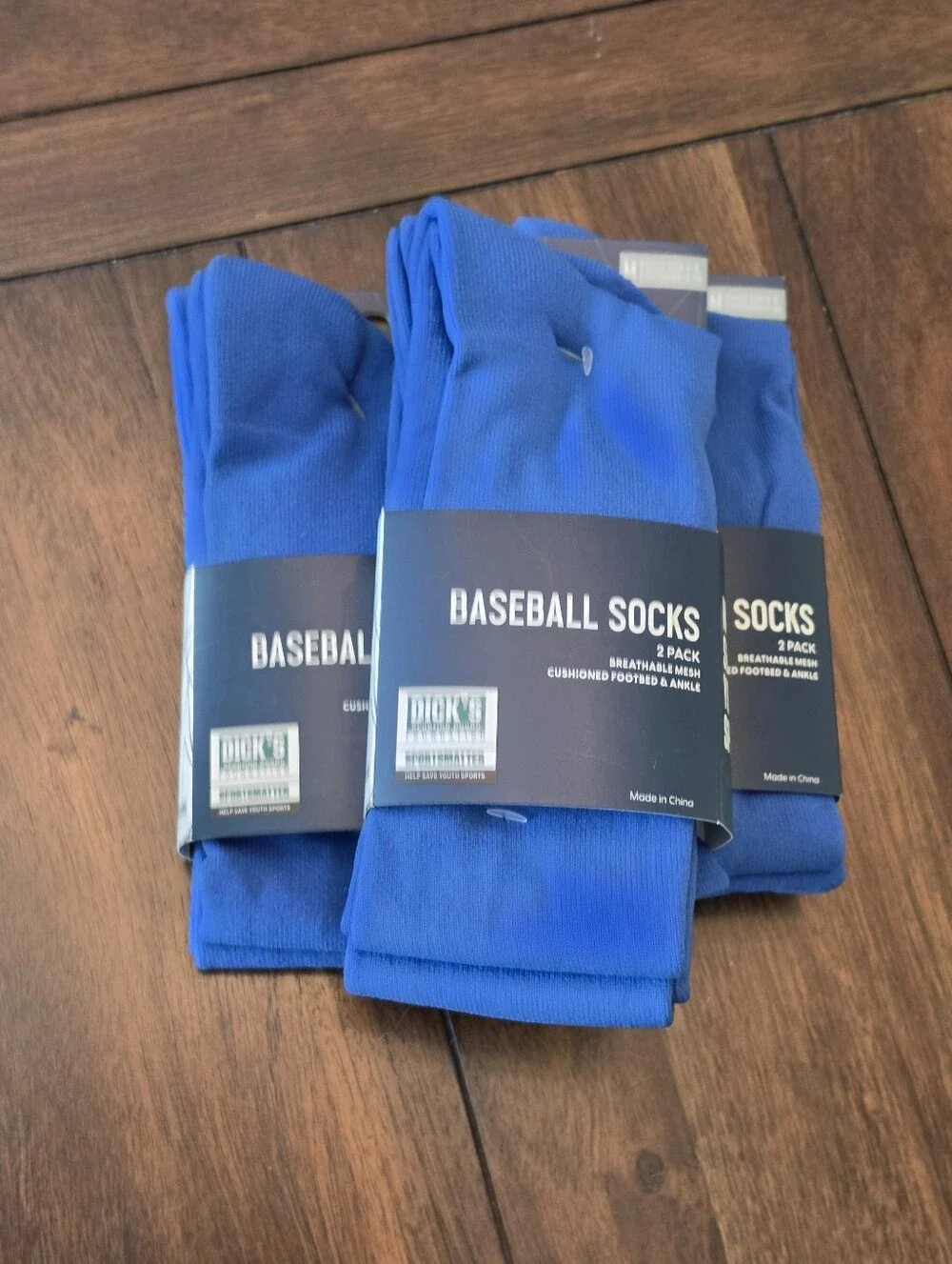 Dick’s Sporting Goods Baseball Socks 2 Pack Royal Blue Youth Shoe Size 4-8 New 3